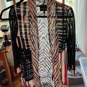 Frank Lyman Design Black and White Red Coverup